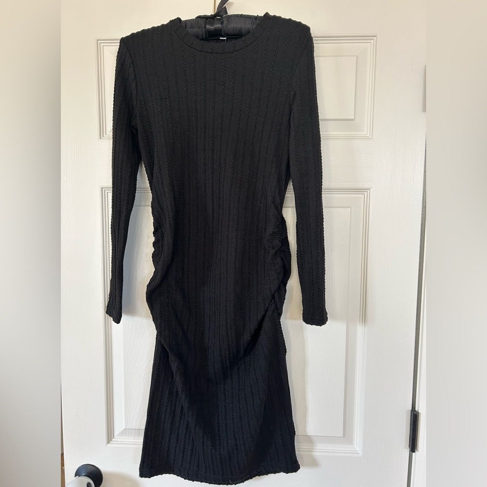 Maternity Elegant Black Knit Dress